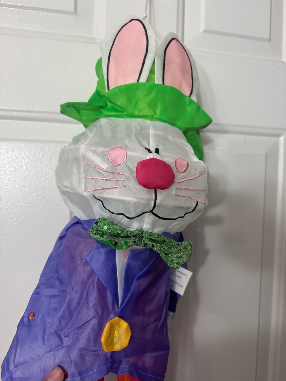 vintage-style Mr. Bunny 3D windsock decorative item for Easter and spring - Picture 5 of 5
